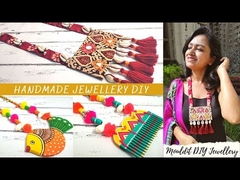 DIY Handmade Jewellery | Jewellery making at home | Clay and Jute Jewellery | Durga puja Jewellery
