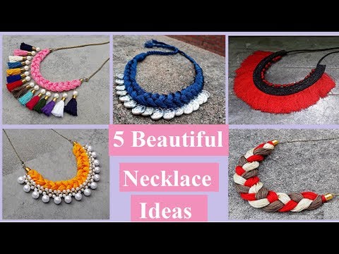 5 Handmade Necklace Ideas | How To Make Silk Thread Necklace At Home | Creation&amp;you